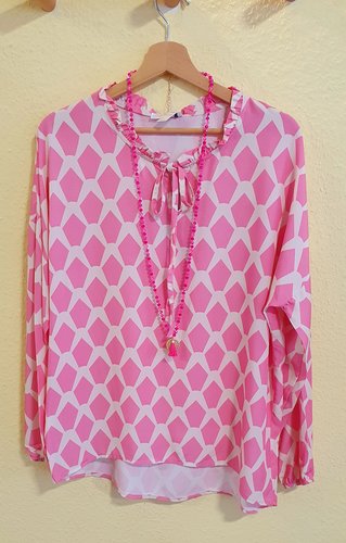 Bluse mit rosa Rauten