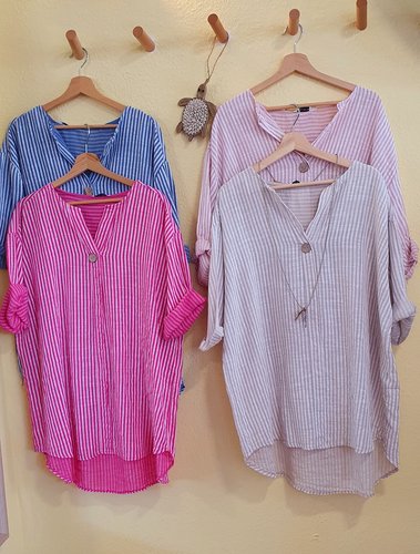Leinenbluse gestreift