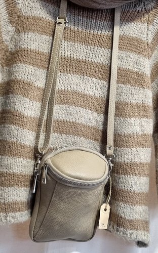 kleine Tasche, Leder, sandfarben